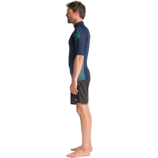 2026 C-Skins Mens NuWave X Short Sleeve Rash Vest C-NLYSSMT - Bluestone / Black / Dark Sage